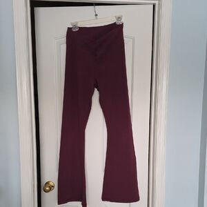 PINK Victoria's Secret Burgundy Flare Leggings Large